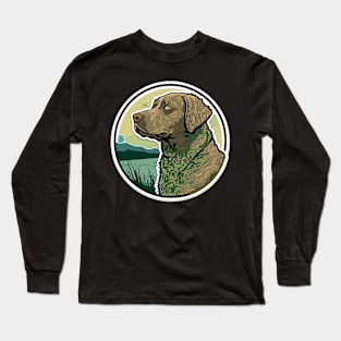 Chesapeake Bay Retriever Camouflage Motif Long Sleeve T-Shirt